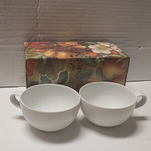 Studio Nova Tivoli White Ceramic Tea Cups Set GUC